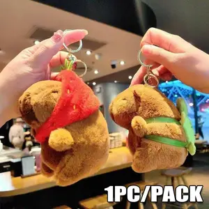 Cartoon Capybara Pendant Plush Toy Doll Bag Hanging Ornament Cute Kapila Keychain Doll Desktop Doll Ornament Car Pendant