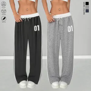 Set of 2: women’s casual long pants with numeric print; women’s casual athletic long pants; long pants for summer and autumn; suitable for yoga, running, and fitness; women’s summer apparel. Summer vibe
