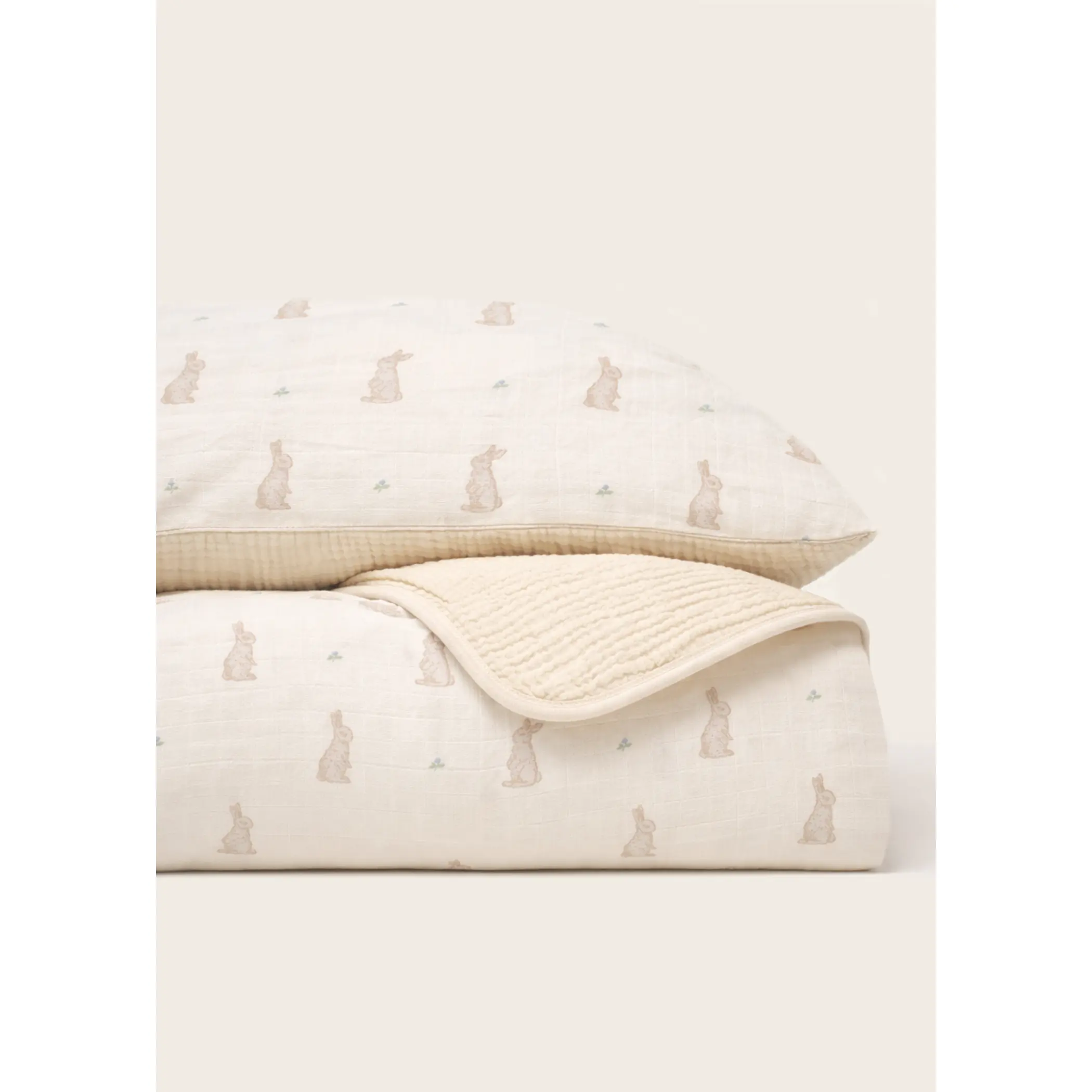 Bunny - Premium Muslin Crib Quilt & Sham Set