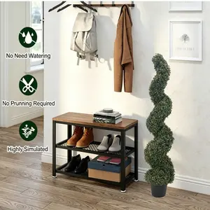 120cm Artificial Buxus Spiral Tower Plant, 1pc/2pcs, Indoor Outdoor Decor, Living Room Balcony Courtyard Entrance Greenery