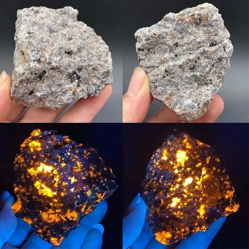 3-Piece Natural Raw Rough Yooperlite Tumble Crystal Pebbles - Fire Flame Mineral Chips, Semi-Finished Specimens for Chakra Reiki DIY, Crystal Decorative Stones, Natural Stone Decor