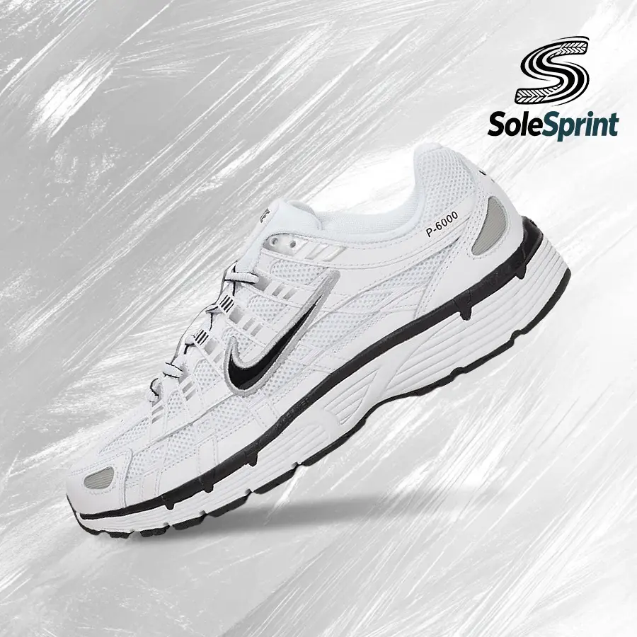 Nike P-6000 White Metallic Silver Black-Shose For Man/Woman-Vintage-Spring & Summer-Inspired Running Shoes, Shock-Absorbing Comfort, Gym To Streetwear Casual Wear-back to school– CD6404 107