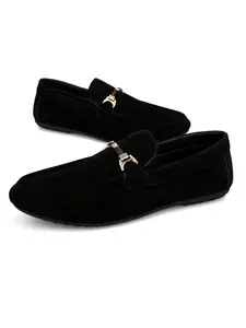 Men's Fashion Pu Leather Loafers One-Step Slip-On Flat Shoes, Comfortable Lightweight Casual Rubber Footwear, Trendy All-Match Design for Daily Wear