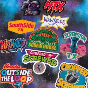 Houston Texas Size Classics Remixed Sticker Pack 1 of 4 Featuring HTX Locals Nawfside SouthSide TX Chopped-N-Screwed Screwston TX & Outside The Loop Designs Nostalgic Houstonian Styles
