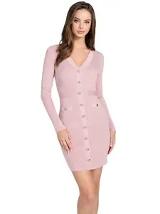 GUESS Female Cammi Metallic Knit Sweater Dress