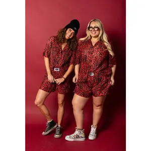 Wild Intentions Plisse Leopard Set - Red