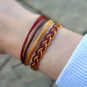 Autumn Leaves Adjustable Wax String Bracelet