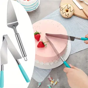 A set of 2 Stainless Steel Cake Slicer - Convenient Creative Cake Cutter, Pastry Divider, and Pizza Pie Cutter Kitchen Gadget and Accessory