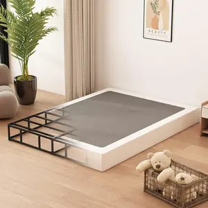 Box Spring 8 Inch, High Profile Metal Box Spring  Bed Base with Fabric Cover, Sturdy Mattress Foundation, Easy Assembly, Noise Free, Black