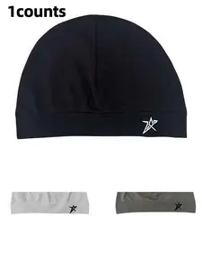 Star Embroidered Satin Lined Skull Cap, Adjustable High-Quality Elastic Design, Unisex Simple Eternal Style, Perfect Travel Companion, High Quality Hat, Skull Beanie Hat, Stylish Hat