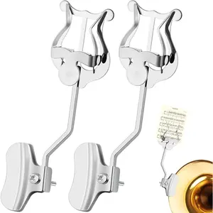 Trombone Lyre,2Pack  Trombone Lyre Holder for Marching Band,6.89Inch Trombone Sheet Music Clip and Flip Folder,General Musical Instruments Accessories