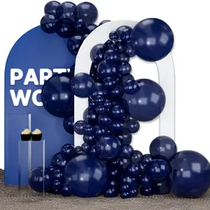 PartyWoo Navy Blue Balloons 123pcs Different Sizes of 18 12 10 5 Inch Dark Blue Balloon Arch Kit Garland for Graduation Wedding Sports Baby Shower Birthday Bachelorette Party Decorations Blue-Z90