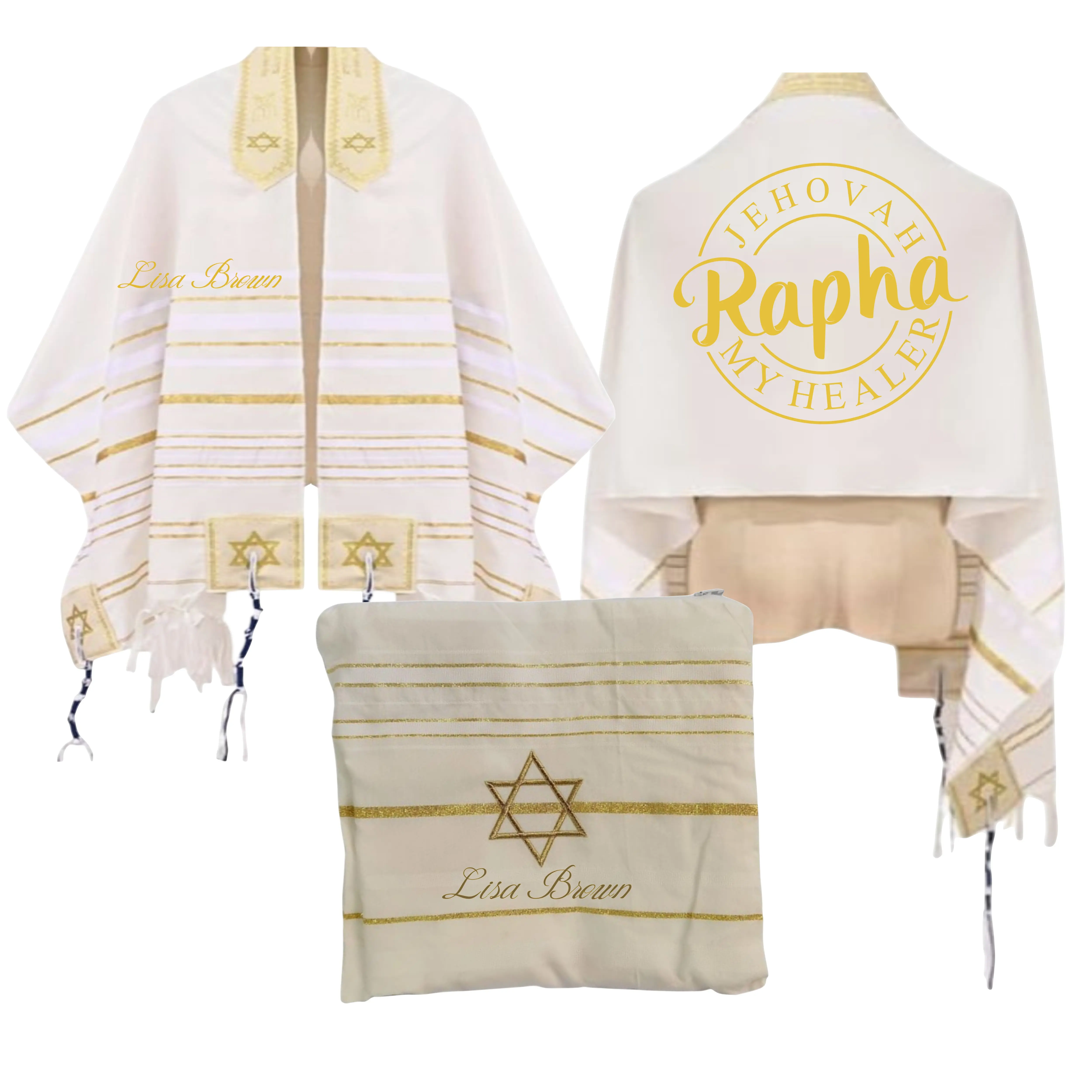 Personalized Prayer Shawl with Name & Scripture | Christian Messianic Tallit | Faith-Inspired Comfort Gift for Men & Women