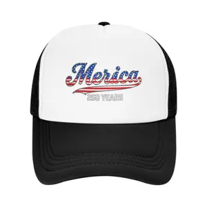 Patriotic Embroidered Trucker Cap for Men – USA 250th Anniversary Stars & Stripes “Merica” Beer Design, One Size