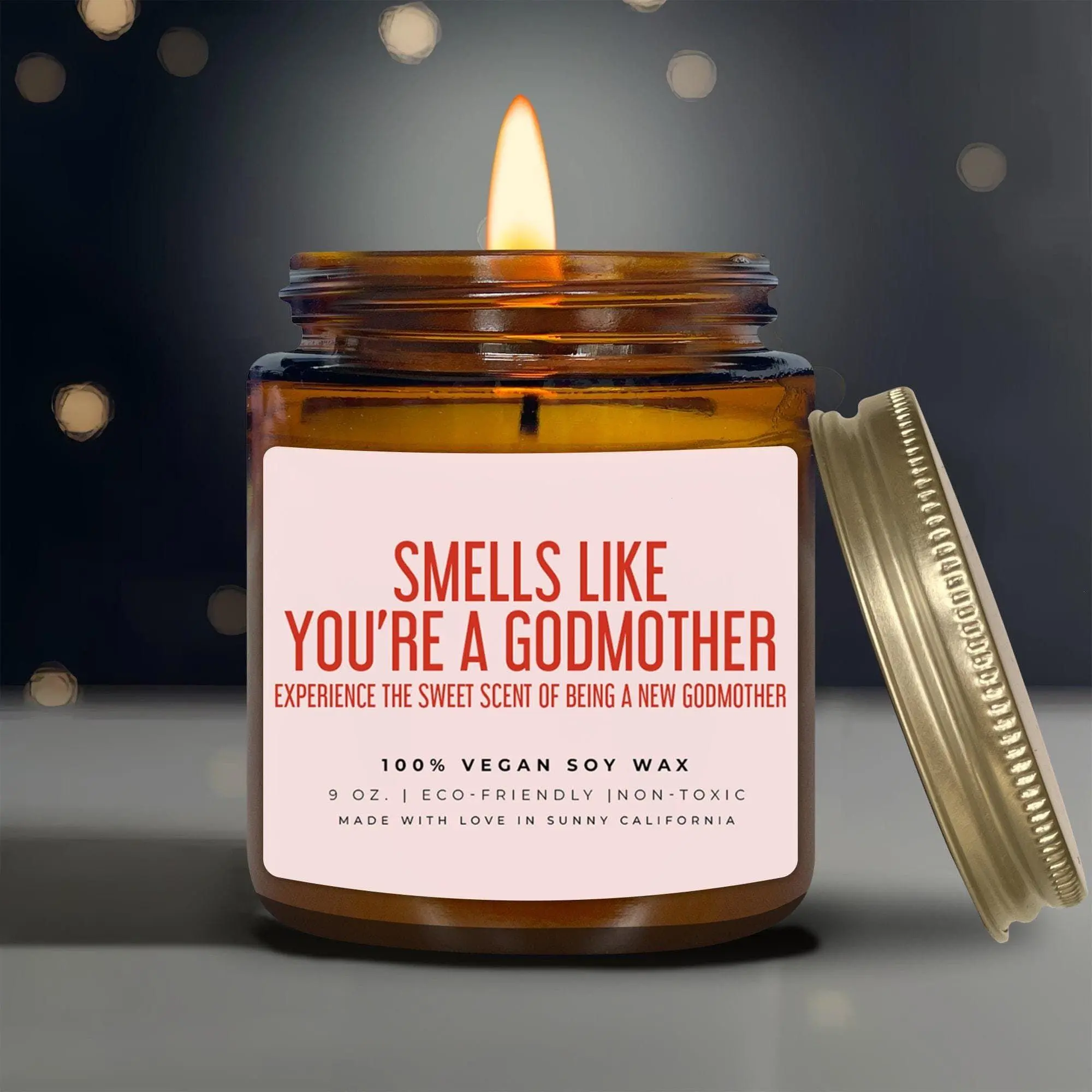 Smells Like You're A Godmother Candle, Promoted To Godmother Candle, New Godmother Gift, Christening Gift From Godchild, (C-42FAM)