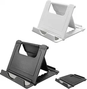 2 Pack Cell Phone Stand, Foldable Phone Holder for Desk Compatible with Phone 15 14 13 12 11 Pro Xs Xs Max Xr X 8, Nintendo Switch, All Phones, Black & White