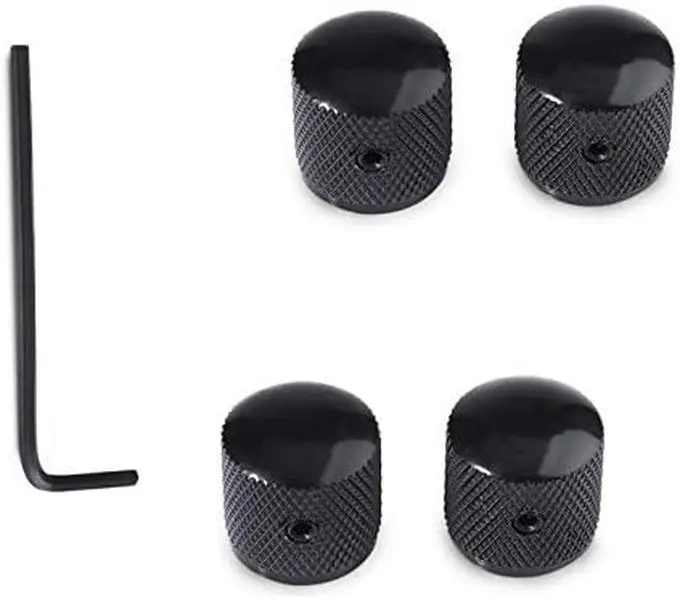 Pack of 4pcs Black Knob Volume Tone Control Knobs for Electric Guitar Bass Screw Type