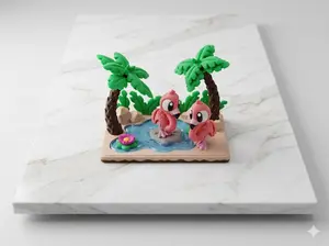 Flamingo Oasis Tiny Terrarium