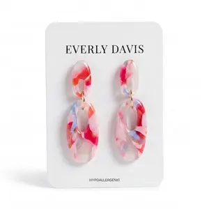 Abstract Resin Dangle Earrings