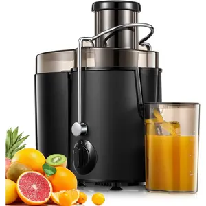 Juicer Machines,  Juicer Whole Fruit and Vegetables with 3-Speed Setting, Upgraded Version 400 W  Quick Juicing, Cleaning Brush and Juicing Recipe Included, Black