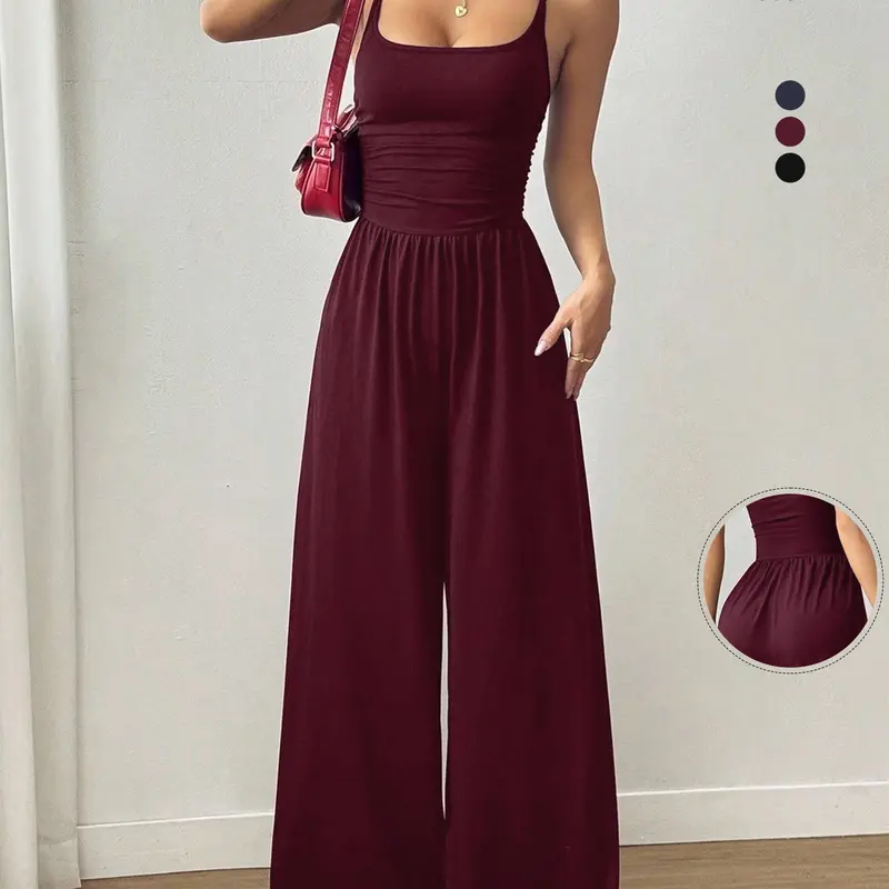 Women's Strapless Casual Fitted Wrap Chest Jumpsuit Pajamas, Versatile Womenswear Home Wear, Comfortable and Stylish Loungewear for Everyday Use, Casual Comfy Jumpsuit