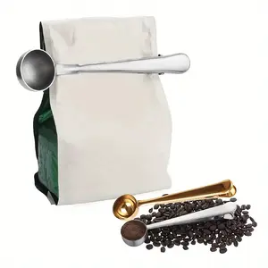 1pc stainless steel coffee spoon multifunctional food sealing clip seasoning spoon measuring spoon baking tool