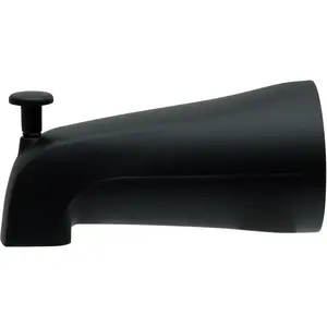 5 Inch Bathtub Spout Faucet with Diverter in Matte Black Finish with Plastic Insert for Bathroom Use
