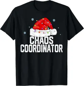Funny Xmas Men Women Family T-Shirt, Chaos Coordinator Christmas Women Family Matching Group Xmas T-Shirt - Menswear Top