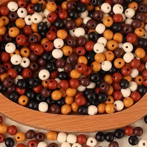 1000 count Wooden Beads for Crafts Assorted 8mm  Bead Colors Round   Bead Macrame Spacer Wooden Beads for  Makin DIY Craft  Decor (8mm)