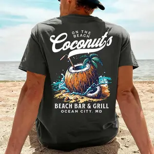 Coconuts On The Beach Ocean City Graphic T-Shirt, Cotton Comfort Tee, Coastal Summer Fashion Outfit, Casual Oversized Shirt, Ideal Vacation & Beach Lover Gift for Him/Her