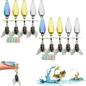 10pcs Fishing Lures Glide Baits Metal Propeller Fishing Lure For Catching Fish Fly Spinning Propeller Metal Sequins Soft Bait With Propellerspinner Generates Vortex Waves And Flashes Like Real Prey Fishing Gifts For Men Christmas Gifts For Fishing Lovers