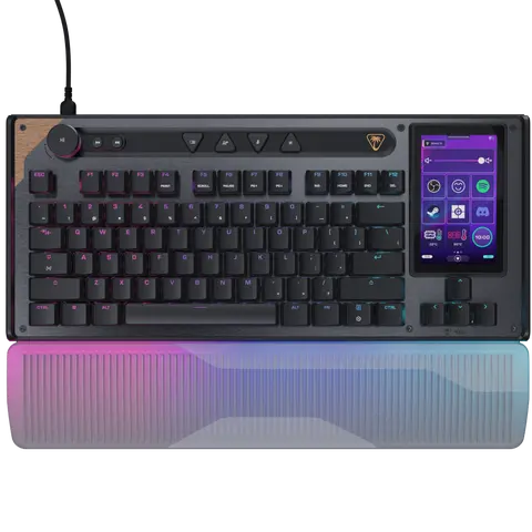 Turtle Beach Command Series KB7 Wired Gaming Keyboard - 4.3" Touchscreen, Hall Switches, Customizable Per-Key ARGB Lighting, Macro Control, Profile/Stats/App Control, Windows PC Gaming Accessories, PC Accessories