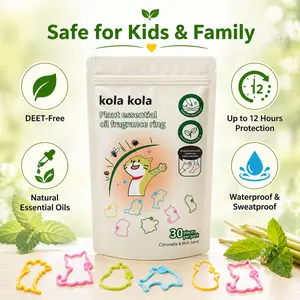 Kola Kola mosquito repellent bracelets, made with natural plant essential oils - 30 bracelets per pack, suitable for adults and children, made of silicone, for outdoor travel protection.