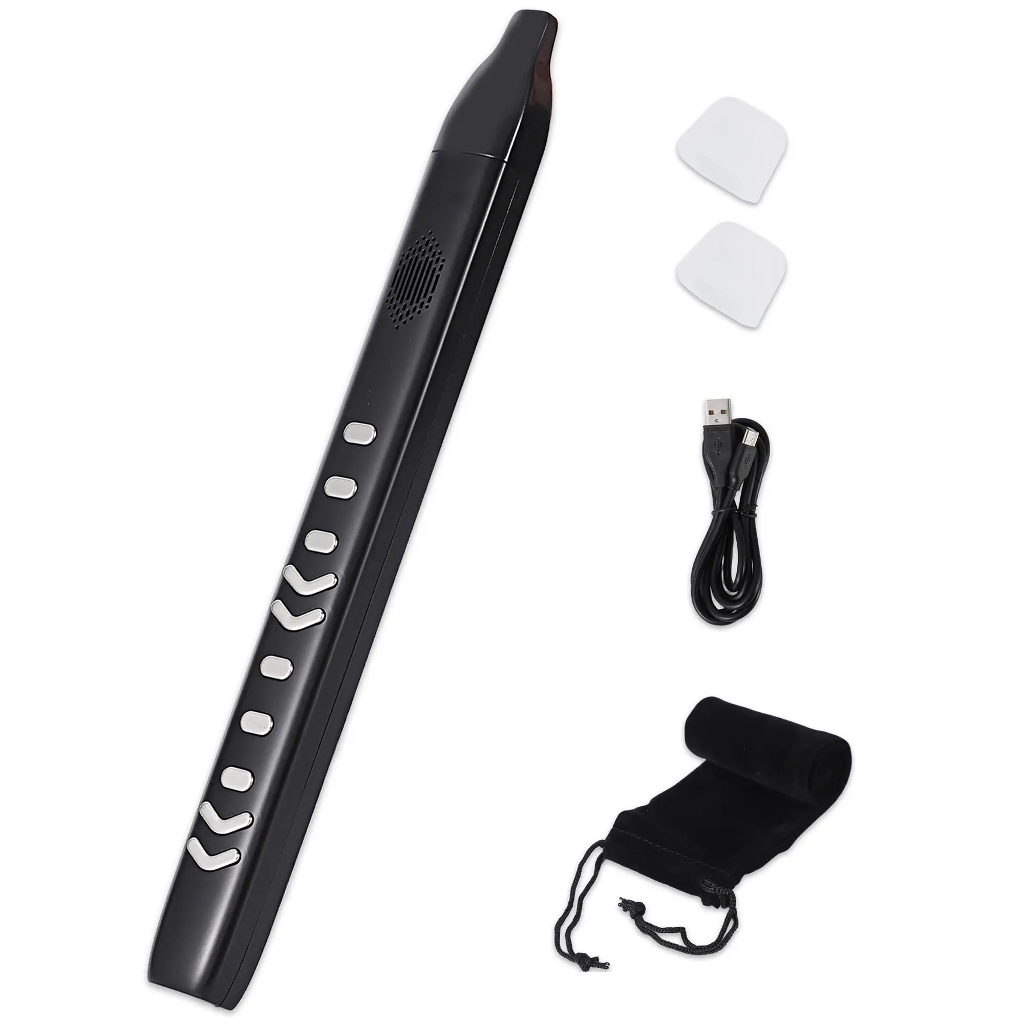 Portable Digital Wind Instrument with Built-in Speaker, 10 Tones Electronic Saxophone Flute Clarinet, Wireless MIDI Controller for iPad & PC, Silent Practice Headphone Jack, Rechargeable Smart Aerophone Starter Kit with 2 Mouthpieces, Musical Instruments,