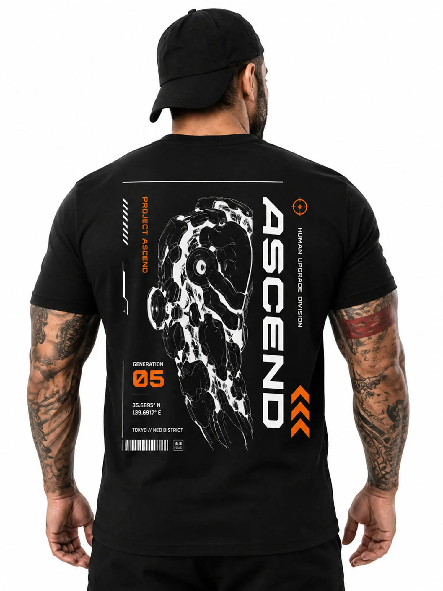 Male ASCEND Generation 05 DTF Print Workout Shirt - Cotton-Poly Blend Strength Training Tee - Cold Machine Wash Athletic Sports Top