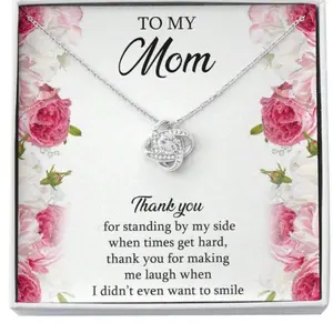 To My Mom Gifts, Thank You For Standing By My Side, Love Necklace For Women, Birthday Mothers Day Present From Son Daughter Christmas Gift