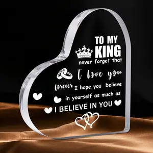 Father's Day Gift I Love You Gifts for Him – Romantic Heart Acrylic Paperweight, Anniversary, Christmas, Valentine’s Day, Father’s Day & Birthday Gift for Boyfriend, Husband