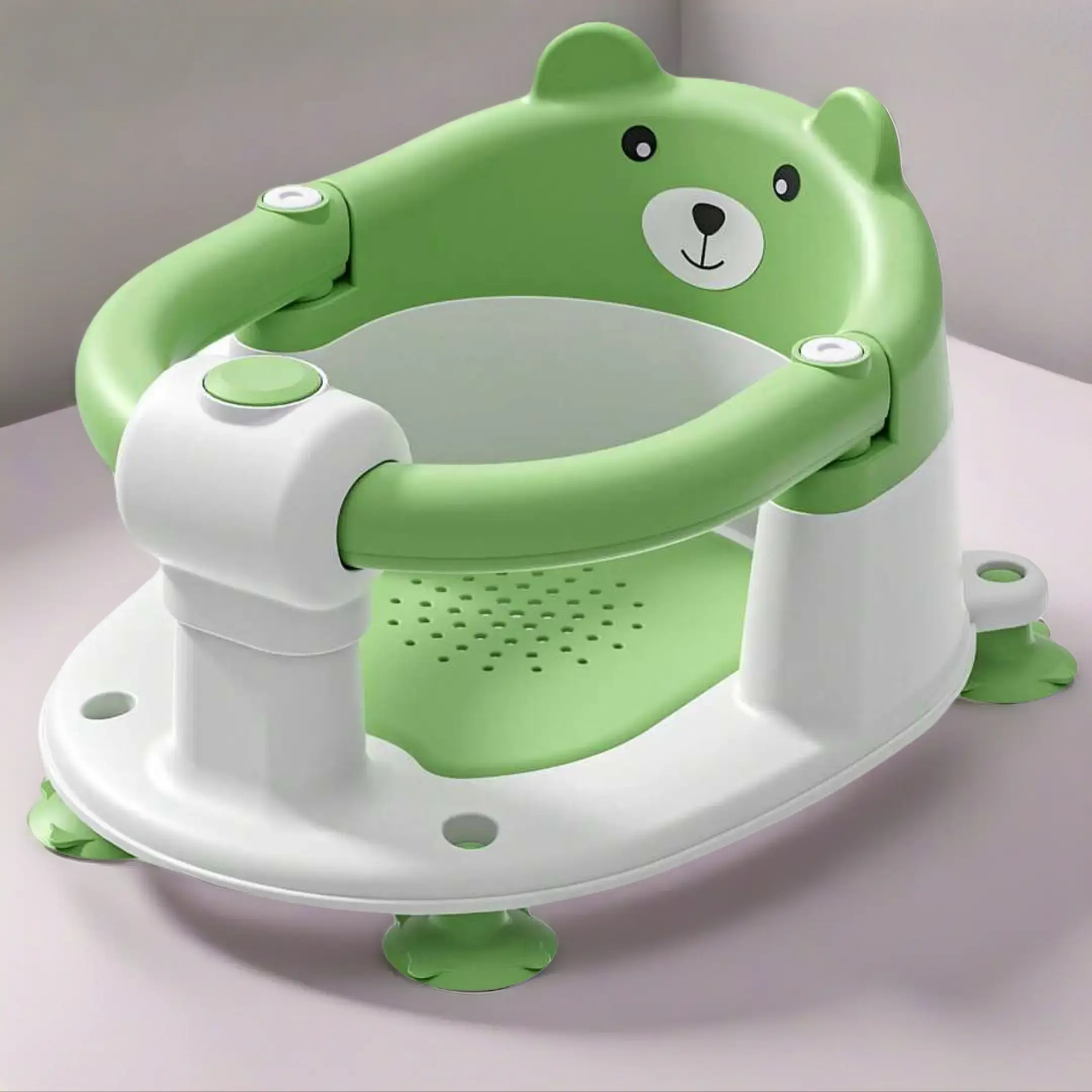 Baby Bath Seat for Infants 6 Months & Up, Toddler Bathtub Chair with Soft Cushion & 4 Suction Cups, Non-Slip Sitting Bath Tub Seat for Shower, Compact Travel Essential