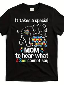A Unique Mother Understands What Her Son Struggles to Express - Autism Awareness T-Shirt for Both Men And Women Featuring a Summer Design with Short Sleeves Made from 220G Pure for