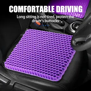 Double-Thick Honeycomb Gel Seat Cushion, Breathable Non-Slip Cover (15.75x13.39x1 in), Pressure Relief for Office, Car & Wheelchair, Elastic Furniture Protector