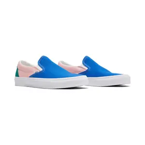 VANS Classic Slip-On Retro Court Shoes - Comfortable Low Profile Canvas Uppers & Supportive Padded Collars Slip On Style Rubber