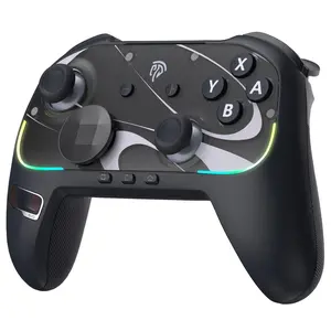 S10  2 Controller-One Key Wake-up,  2 Pro Controller with 6 Axis Gyro, NFC Function, TMR Anti-Drift Joystick,  Rumble, Swappable D-Pad & Faceplate-black
