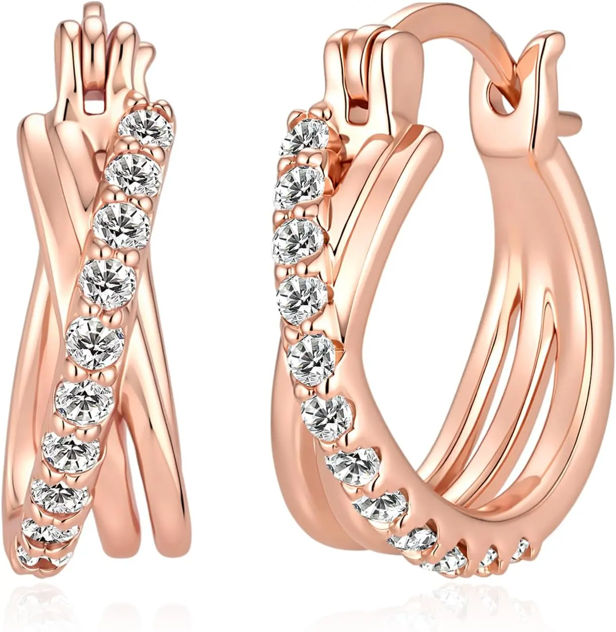 Women's -  Hoop Earrings, 0.4CT Total Weight lab grown diamonds