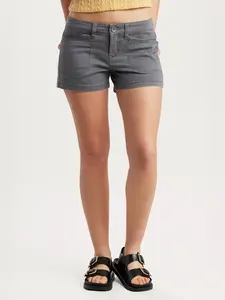 Women’s Stretch Twill Shorts – Mid Rise 3.5” Inseam Casual & Comfy Summer Shorts with Button Zip Fly Pockets, Spring & Fall Casual Elegant Shorts for Young Women & Homewear
