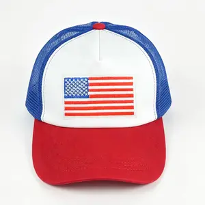 American Flag Trucker Hat Patriotic USA Baseball Cap for Men Women, Adjustable Mesh Snapback Dad Hat for 4th of July, Memorial Day, Summer BBQ Beach Travel Outdoor Wear