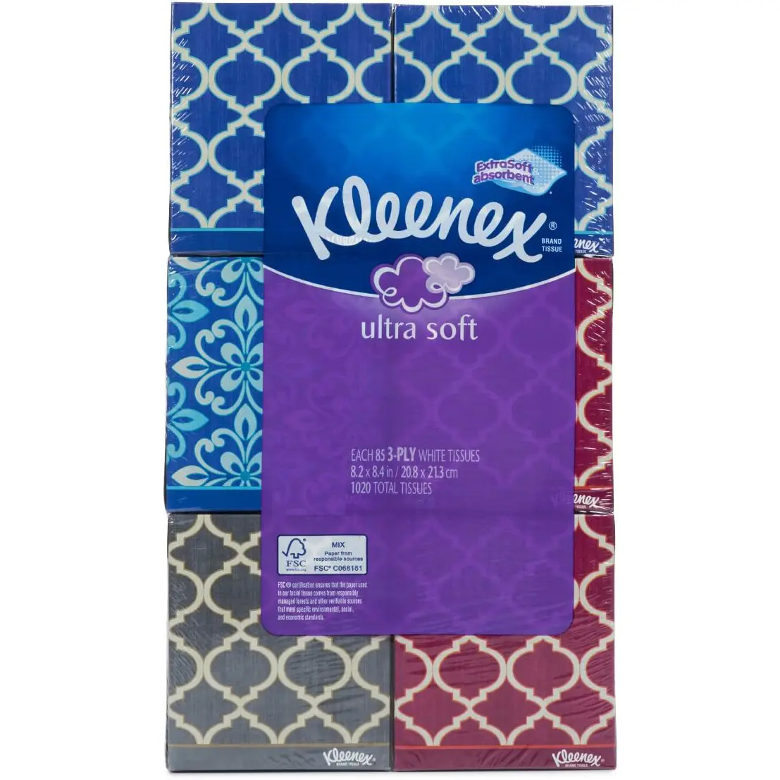 Kleenex Ultra Soft Tissues, 3-Ply, Pack of 6 Each 85 Count