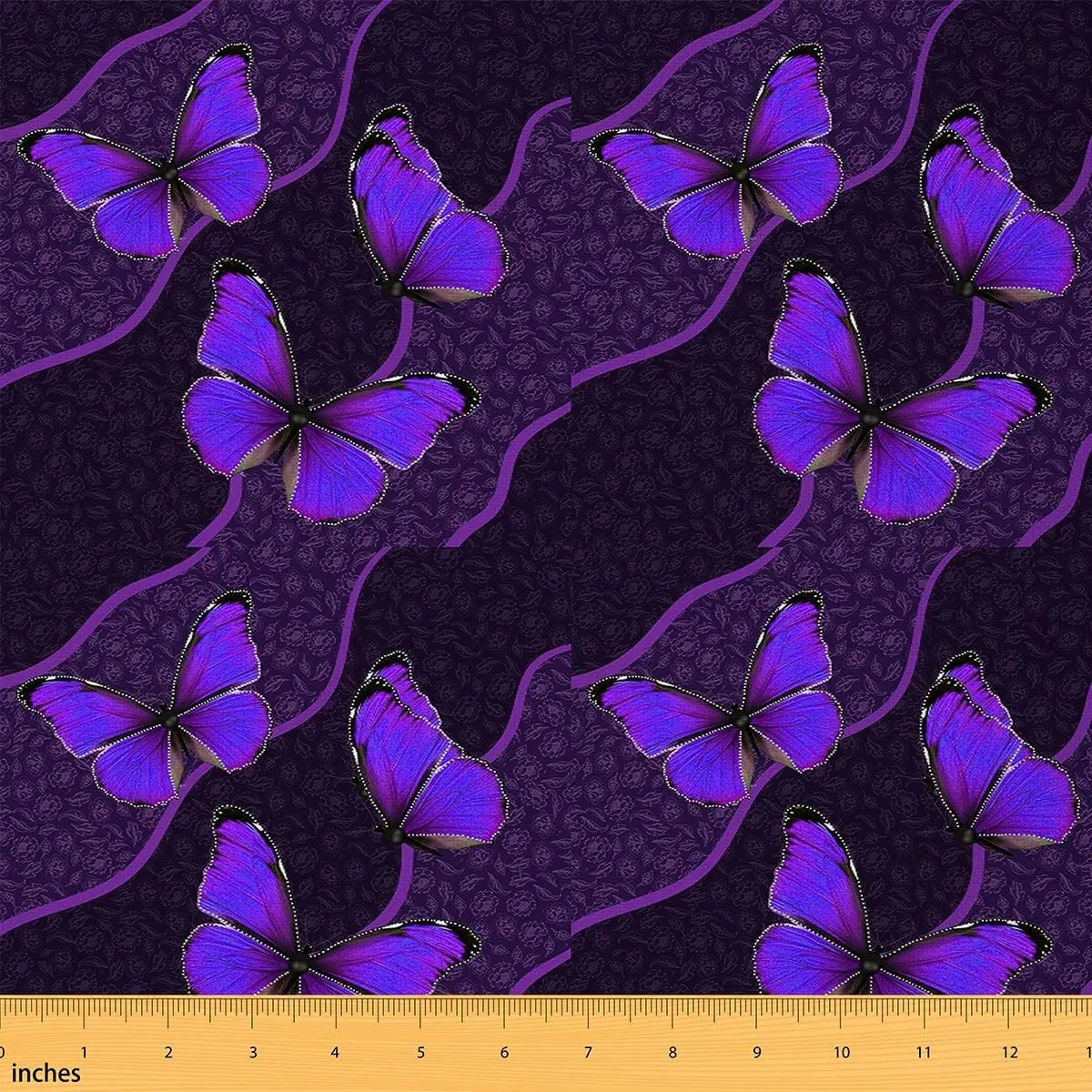 Butterfly Fabric by The Yard,1/2/5 Yard,Butterflies Botanical Floral Print Decorative Waterproof Outdoor Fabric,Geometric Stripes Upholstery Fabric, Textiles, Waterproof Fabric