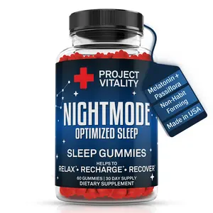 Project Vitality Nightmode Optimized Sleep Gummies - 60 Count, 2mg Melatonin, Passiflora Extract & Vitamin B6 for Better Rest & Performance