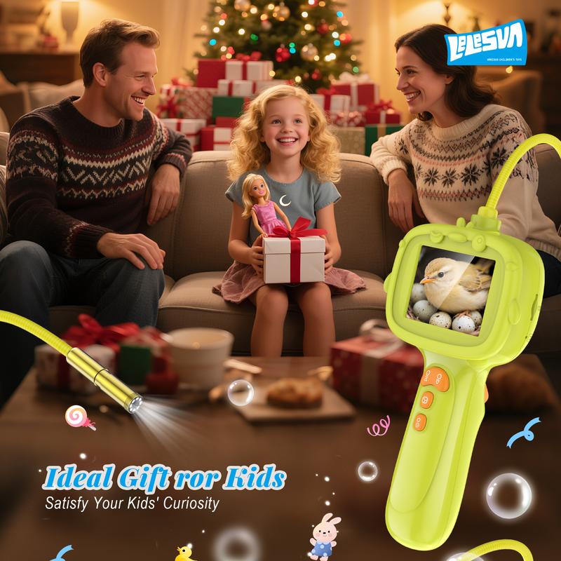 2026 Upgraded Kids Endoscope Camera with Storage Bag – LELESUN Borescope Snake Camera with 2.4" HD IPS Screen, 8 LED Lights, IP67 Waterproof STEM Toy for Science Exploration, Gift for Boys Girls Age 4–10