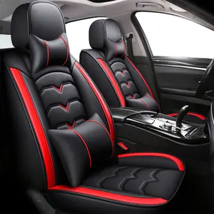 Universal 5-Seater Car Seat Covers Full Set Waterproof Wear Resistant Breathable PU Leather Car Seat Cushion Cover Protector Airbag Compatible Easy to Clean Fits Most Car Models Hyundai Nissan Ford Kia BMW Audi Vw Toyota Honda Mazda